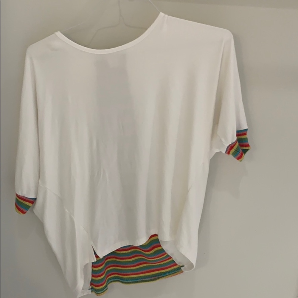 Rainbow and cream sweater